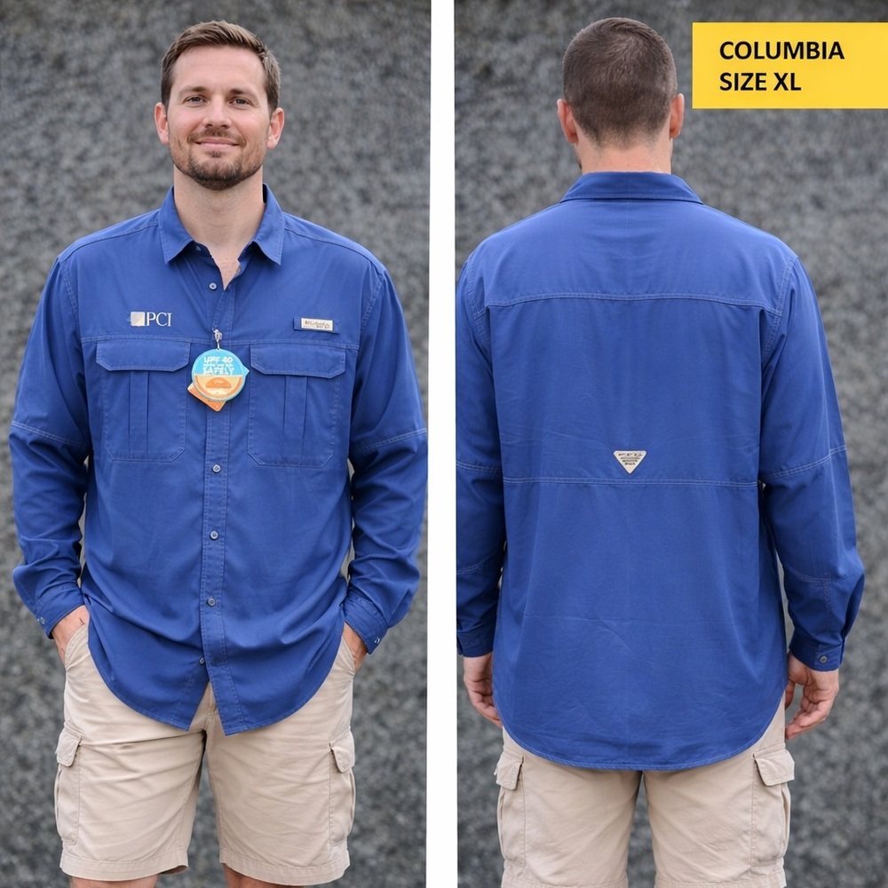Columbia Blue Long Sleeve Shirt XL NEW WITH TAGS